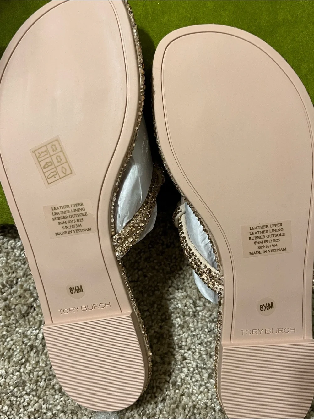 Tory Burch Miller Knotted Crystal Rose Pink Sandal Size 8.5